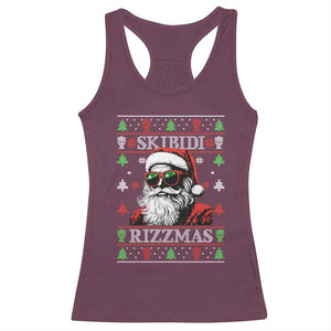 Skibidi Rizzmas Christmas Racerback Tank Top Rizz Santa Claus Funny Xmas Gen Alpha Ugly Christmas TS10 Maroon Print Your Wear