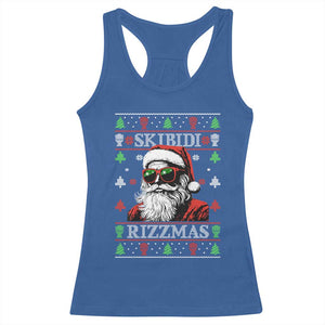 Skibidi Rizzmas Christmas Racerback Tank Top Rizz Santa Claus Funny Xmas Gen Alpha Ugly Christmas TS10 Royal Blue Print Your Wear