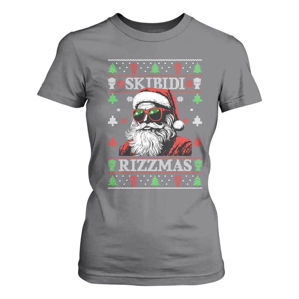 Skibidi Rizzmas Christmas T Shirt For Women Rizz Santa Claus Funny Xmas Gen Alpha Ugly Christmas TS10 Charcoal Print Your Wear