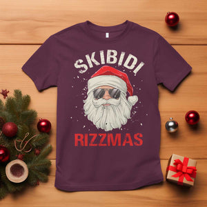 Skibidi Rizzmas Christmas T Shirt Rizz Santa Claus Retro Funny Xmas Gen Alpha Kid TS10 Maroon Print Your Wear