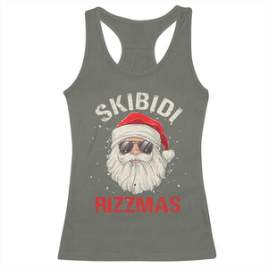 Skibidi Rizzmas Christmas Racerback Tank Top Rizz Santa Claus Retro Funny Xmas Gen Alpha Kid TS10 Military Green Print Your Wear