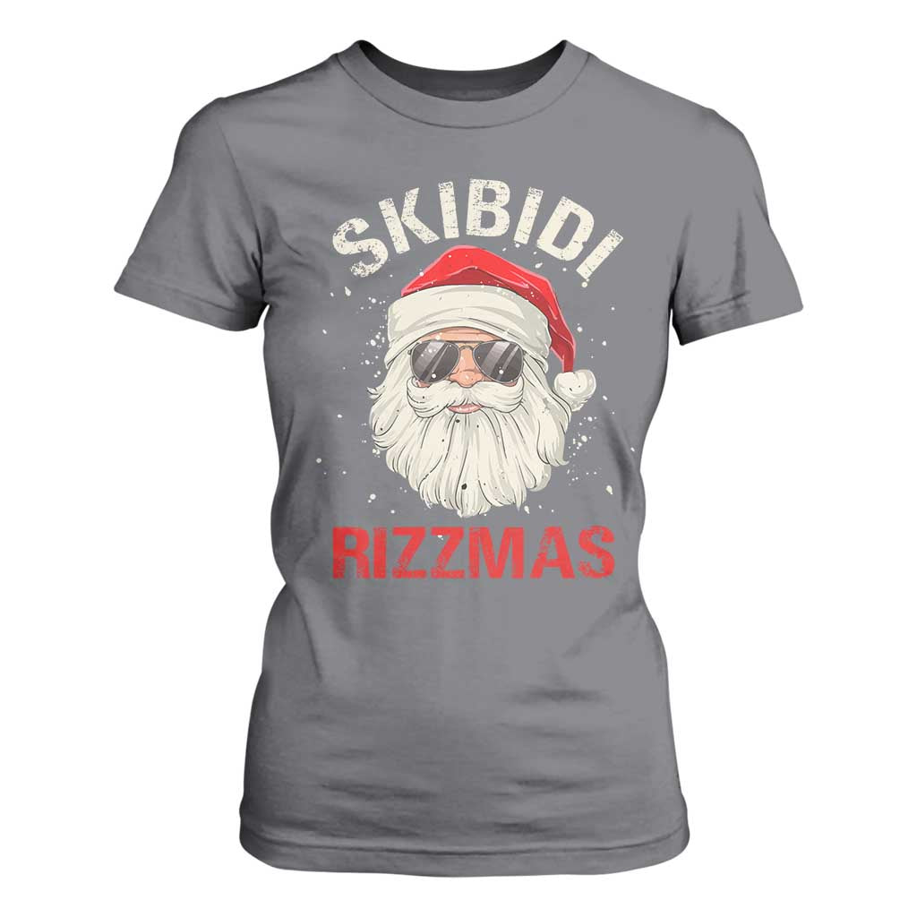Skibidi Rizzmas Christmas T Shirt For Women Rizz Santa Claus Retro Funny Xmas Gen Alpha Kid TS10 Charcoal Print Your Wear