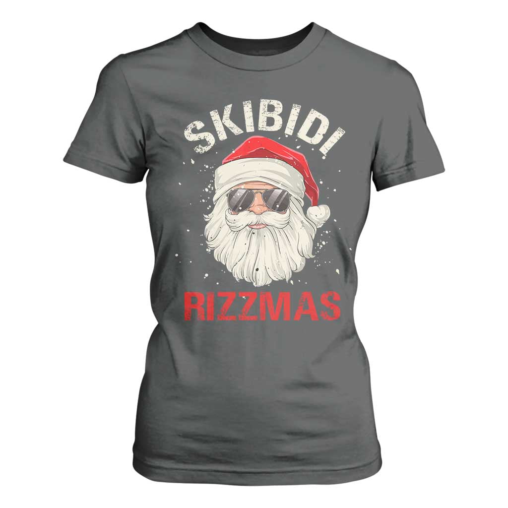 Skibidi Rizzmas Christmas T Shirt For Women Rizz Santa Claus Retro Funny Xmas Gen Alpha Kid TS10 Dark Heather Print Your Wear