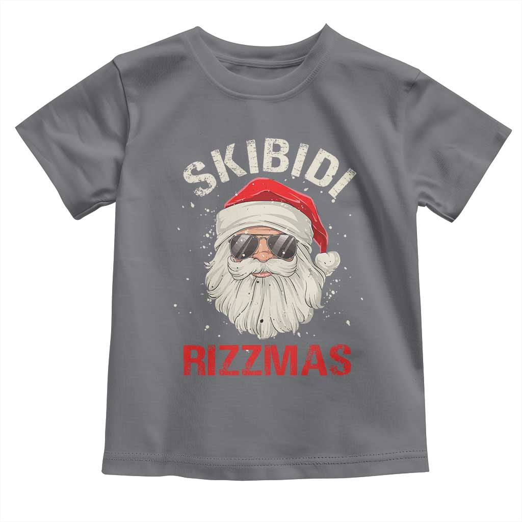 Skibidi Rizzmas Christmas Toddler T Shirt Rizz Santa Claus Retro Funny Xmas Gen Alpha Kid TS10 Charcoal Print Your Wear