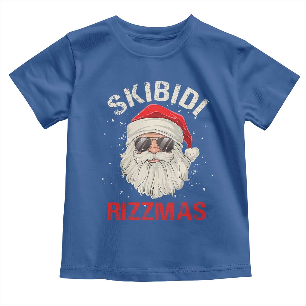 Skibidi Rizzmas Christmas Toddler T Shirt Rizz Santa Claus Retro Funny Xmas Gen Alpha Kid TS10 Royal Blue Print Your Wear