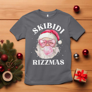 Skibidi Rizzmas Christmas T Shirt Rizz Santa Pink Bubble Gum Funny Xmas Gen Alpha Girl Kids TS10 Charcoal Print Your Wear