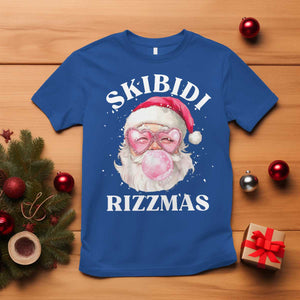 Skibidi Rizzmas Christmas T Shirt Rizz Santa Pink Bubble Gum Funny Xmas Gen Alpha Girl Kids TS10 Royal Blue Print Your Wear