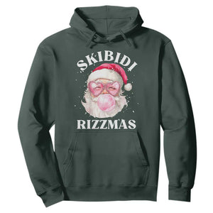 Skibidi Rizzmas Christmas Hoodie Rizz Santa Pink Bubble Gum Funny Xmas Gen Alpha Girl Kids TS10 Dark Forest Green Print Your Wear
