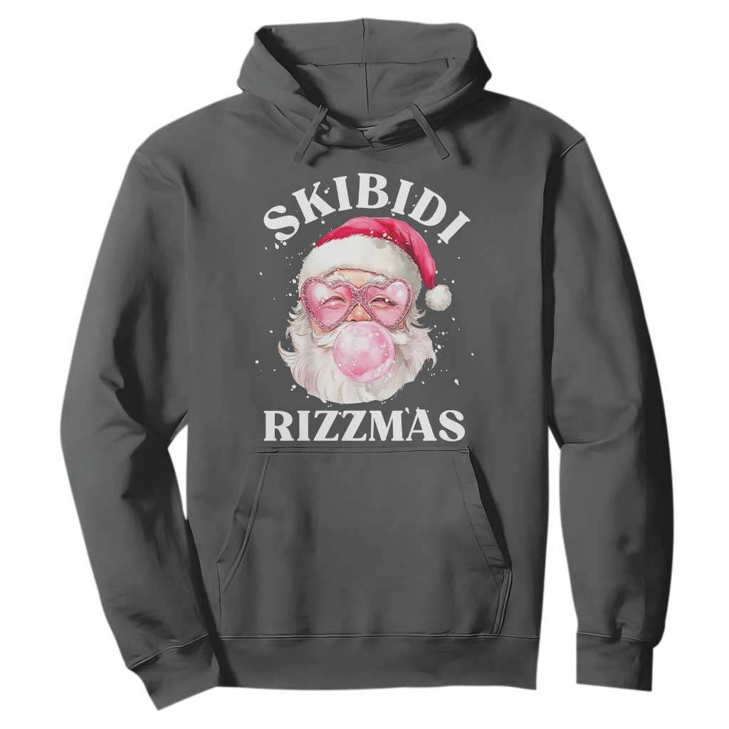 Skibidi Rizzmas Christmas Hoodie Rizz Santa Pink Bubble Gum Funny Xmas Gen Alpha Girl Kids TS10 Dark Heather Print Your Wear