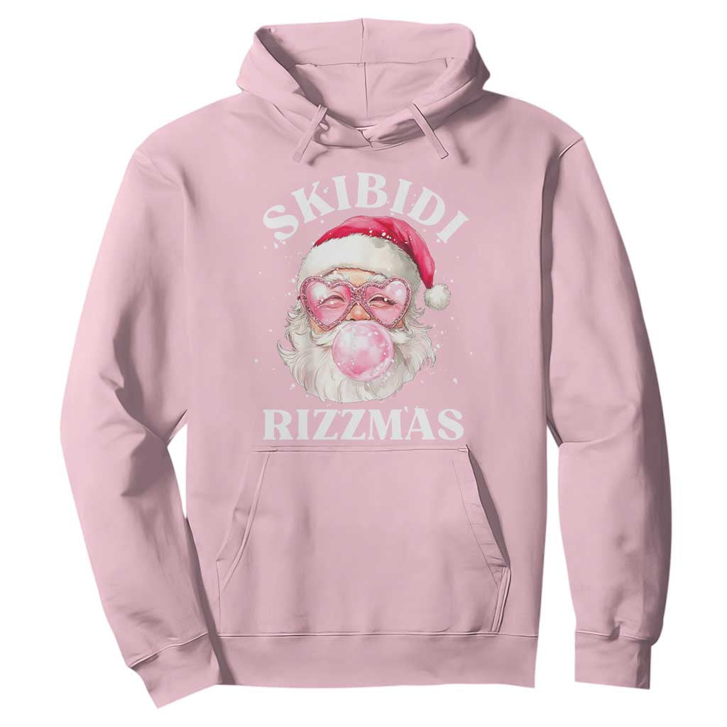 Skibidi Rizzmas Christmas Hoodie Rizz Santa Pink Bubble Gum Funny Xmas Gen Alpha Girl Kids TS10 Light Pink Print Your Wear