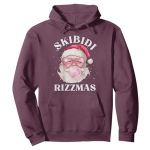 Skibidi Rizzmas Christmas Hoodie Rizz Santa Pink Bubble Gum Funny Xmas Gen Alpha Girl Kids TS10 Maroon Print Your Wear