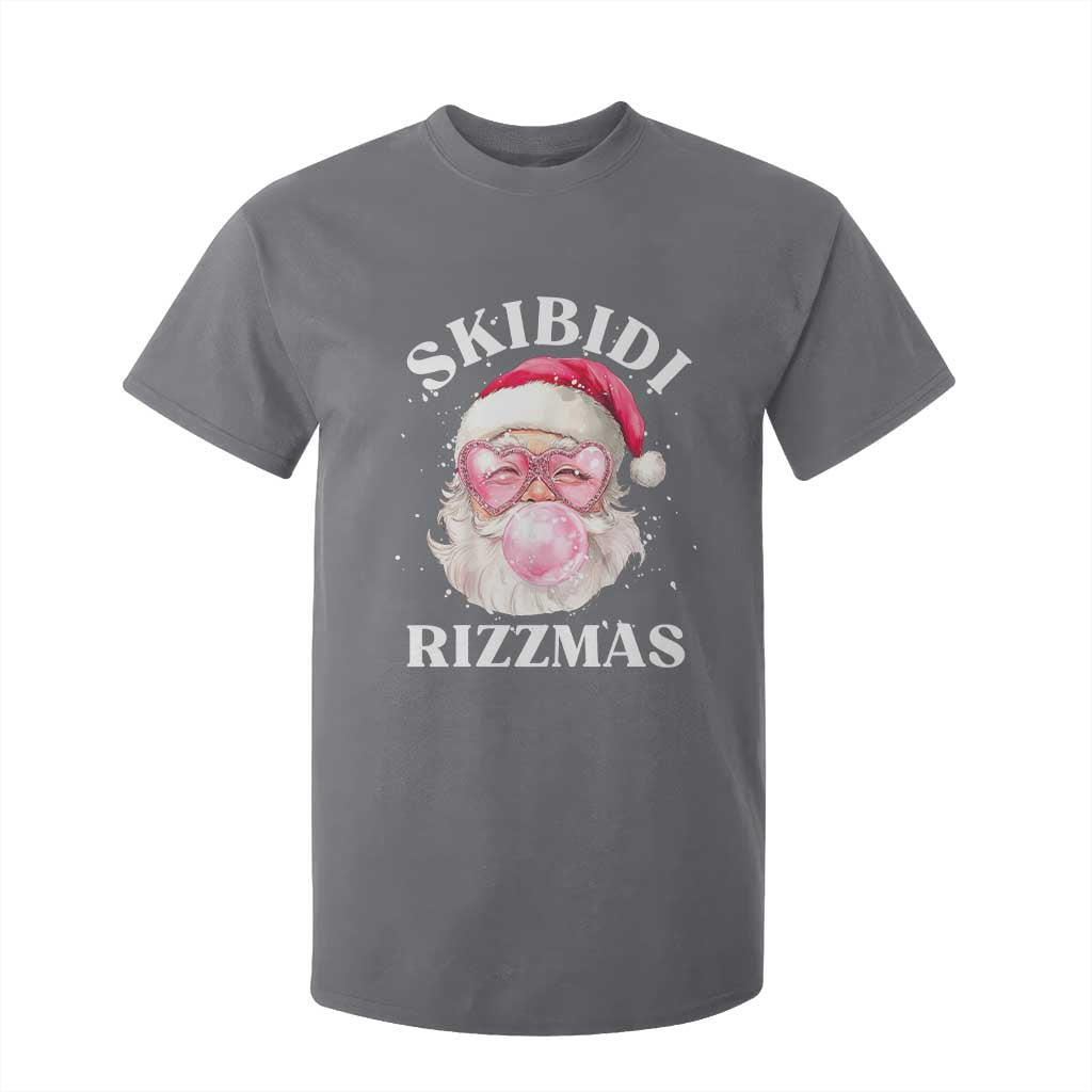 Skibidi Rizzmas Christmas T Shirt For Kid Rizz Santa Pink Bubble Gum Funny Xmas Gen Alpha Girl Kids TS10 Charcoal Print Your Wear