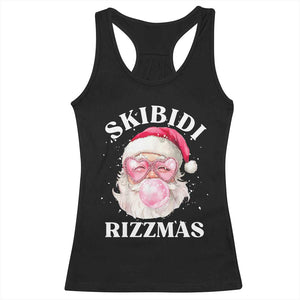 Skibidi Rizzmas Christmas Racerback Tank Top Rizz Santa Pink Bubble Gum Funny Xmas Gen Alpha Girl Kids TS10 Black Print Your Wear
