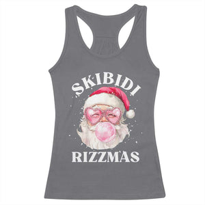 Skibidi Rizzmas Christmas Racerback Tank Top Rizz Santa Pink Bubble Gum Funny Xmas Gen Alpha Girl Kids TS10 Charcoal Print Your Wear