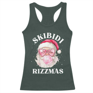 Skibidi Rizzmas Christmas Racerback Tank Top Rizz Santa Pink Bubble Gum Funny Xmas Gen Alpha Girl Kids TS10 Dark Forest Green Print Your Wear