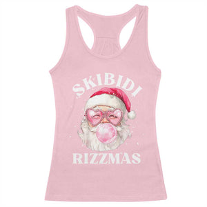 Skibidi Rizzmas Christmas Racerback Tank Top Rizz Santa Pink Bubble Gum Funny Xmas Gen Alpha Girl Kids TS10 Light Pink Print Your Wear