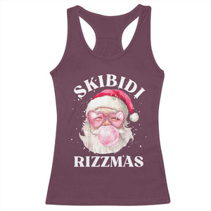 Skibidi Rizzmas Christmas Racerback Tank Top Rizz Santa Pink Bubble Gum Funny Xmas Gen Alpha Girl Kids TS10 Maroon Print Your Wear