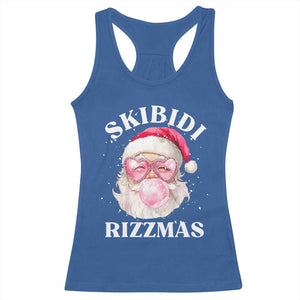 Skibidi Rizzmas Christmas Racerback Tank Top Rizz Santa Pink Bubble Gum Funny Xmas Gen Alpha Girl Kids TS10 Royal Blue Print Your Wear