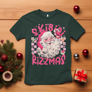 SKIBIDI Rizzmas Santa T Shirt Rizz Santa Pink Groovy Funny Xmas Gen Alpha Girl Kids TS10 Dark Forest Green Print Your Wear