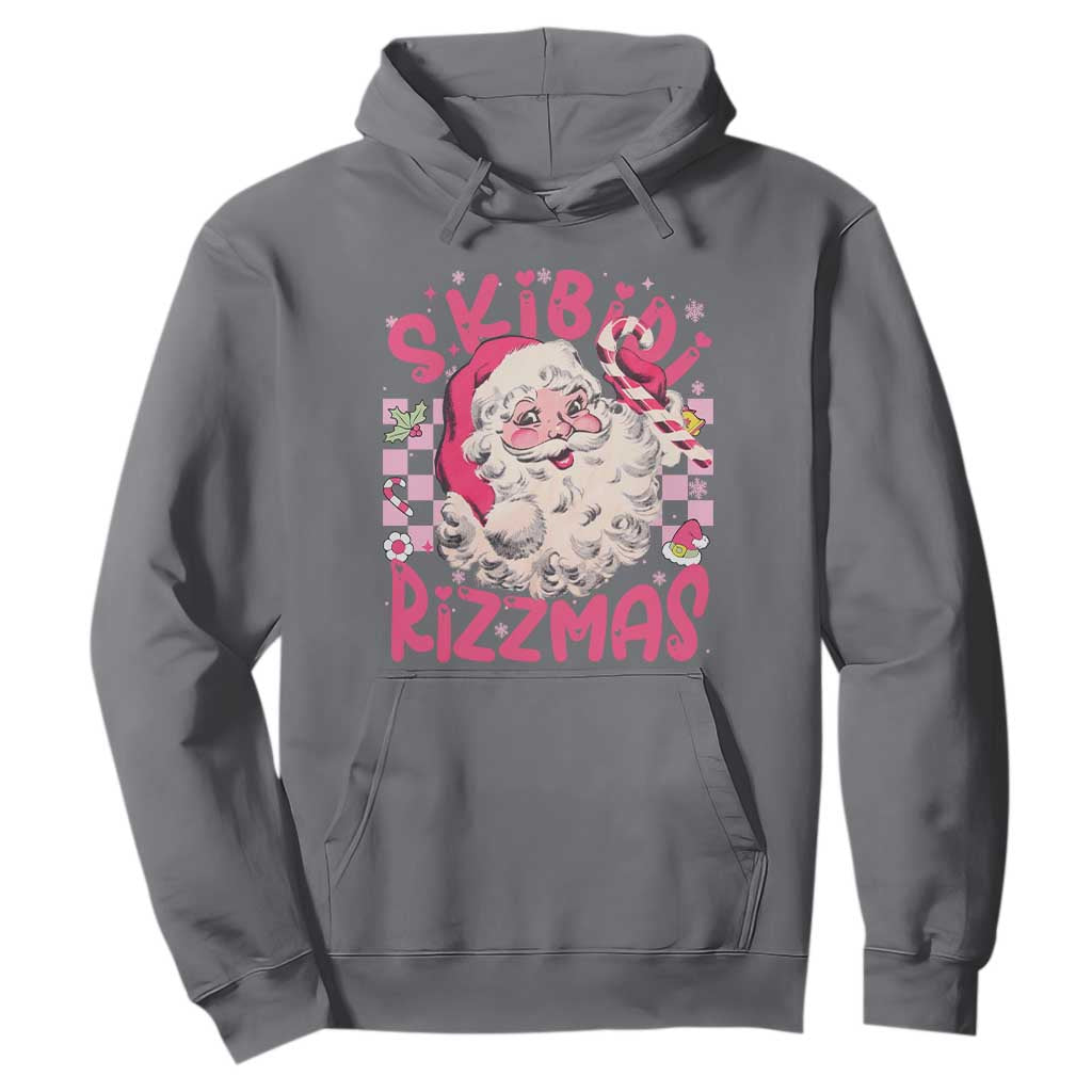 SKIBIDI Rizzmas Santa Hoodie Rizz Santa Pink Groovy Funny Xmas Gen Alpha Girl Kids TS10 Charcoal Print Your Wear