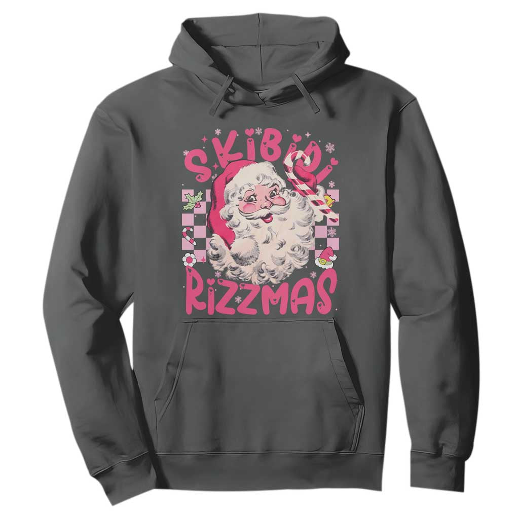 SKIBIDI Rizzmas Santa Hoodie Rizz Santa Pink Groovy Funny Xmas Gen Alpha Girl Kids TS10 Dark Heather Print Your Wear