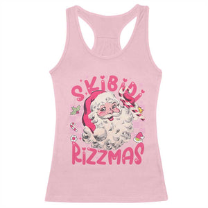 SKIBIDI Rizzmas Santa Racerback Tank Top Rizz Santa Pink Groovy Funny Xmas Gen Alpha Girl Kids TS10 Light Pink Print Your Wear