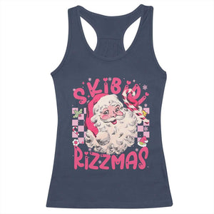 SKIBIDI Rizzmas Santa Racerback Tank Top Rizz Santa Pink Groovy Funny Xmas Gen Alpha Girl Kids TS10 Navy Print Your Wear