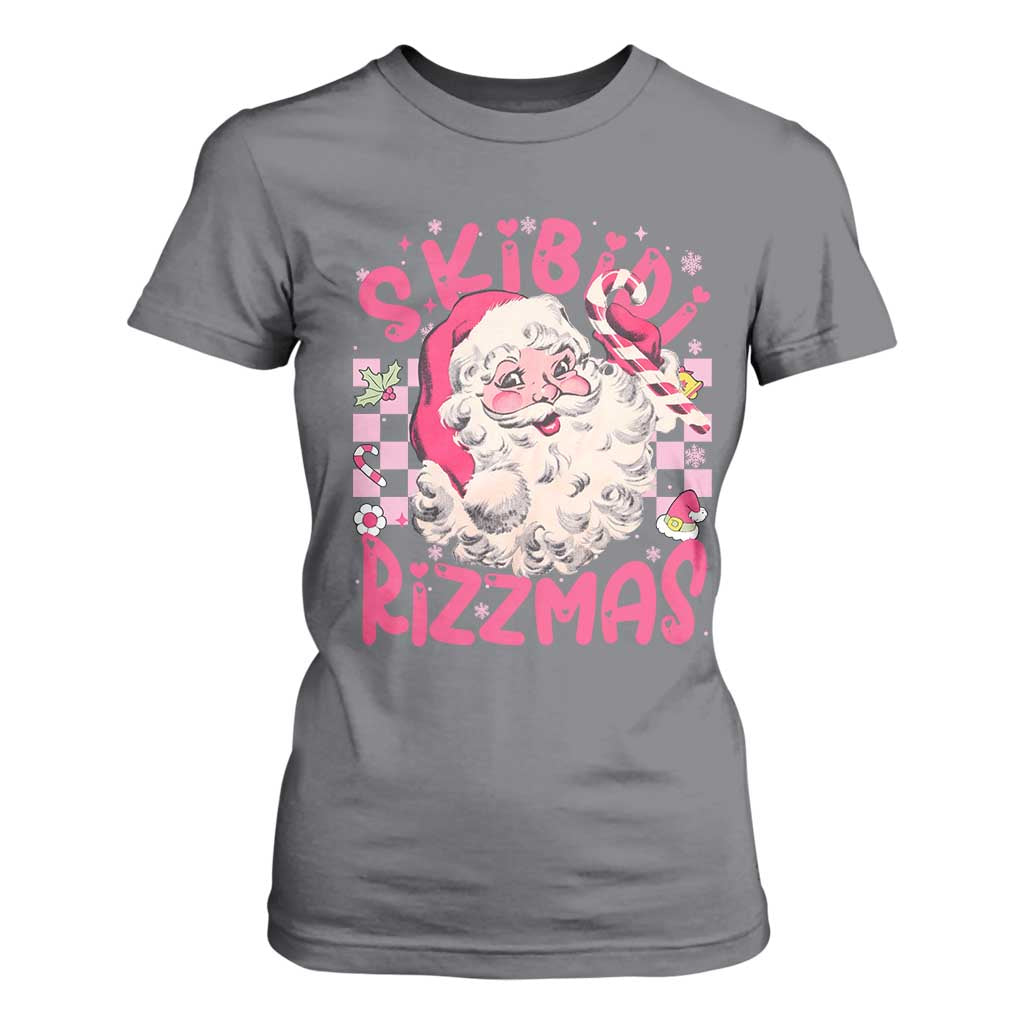 SKIBIDI Rizzmas Santa T Shirt For Women Rizz Santa Pink Groovy Funny Xmas Gen Alpha Girl Kids TS10 Charcoal Print Your Wear