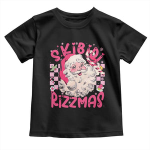 SKIBIDI Rizzmas Santa Toddler T Shirt Rizz Santa Pink Groovy Funny Xmas Gen Alpha Girl Kids TS10 Black Print Your Wear