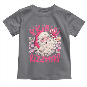 SKIBIDI Rizzmas Santa Toddler T Shirt Rizz Santa Pink Groovy Funny Xmas Gen Alpha Girl Kids TS10 Charcoal Print Your Wear