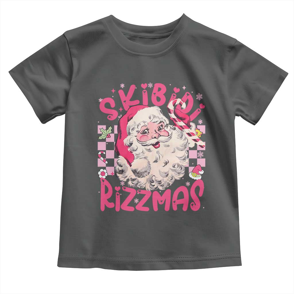 SKIBIDI Rizzmas Santa Toddler T Shirt Rizz Santa Pink Groovy Funny Xmas Gen Alpha Girl Kids TS10 Dark Heather Print Your Wear
