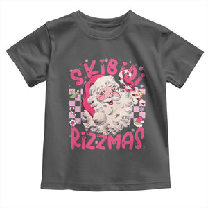 SKIBIDI Rizzmas Santa Toddler T Shirt Rizz Santa Pink Groovy Funny Xmas Gen Alpha Girl Kids TS10 Dark Heather Print Your Wear