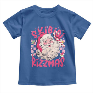 SKIBIDI Rizzmas Santa Toddler T Shirt Rizz Santa Pink Groovy Funny Xmas Gen Alpha Girl Kids TS10 Royal Blue Print Your Wear