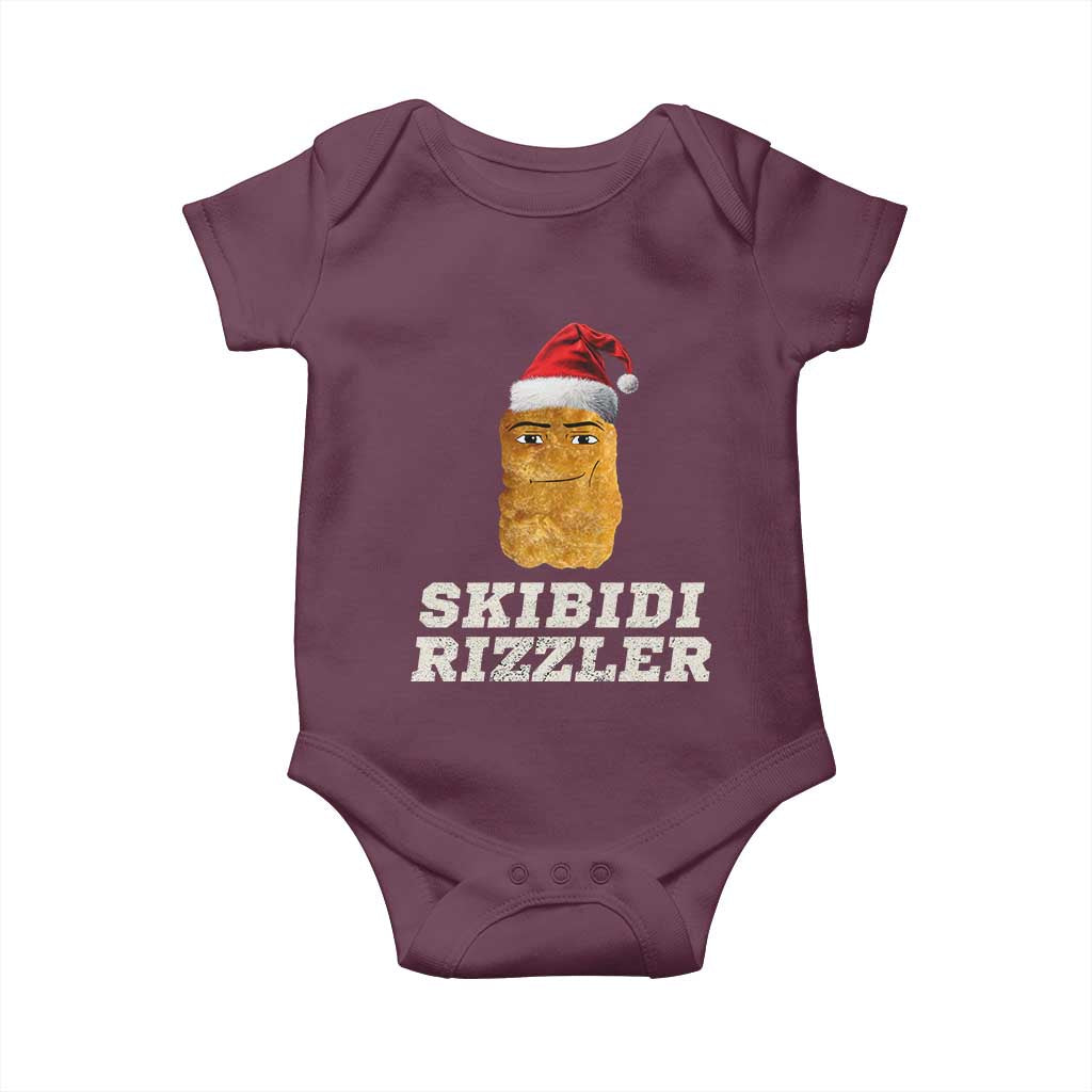Christmas Skibidi Toilet Rizzler Baby Onesie Meme Funny Memes Brainrot Rizz TS10 Maroon Print Your Wear