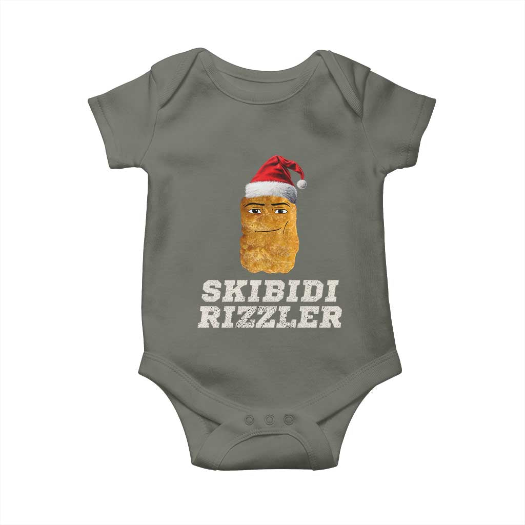 Christmas Skibidi Toilet Rizzler Baby Onesie Meme Funny Memes Brainrot Rizz TS10 Military Green Print Your Wear