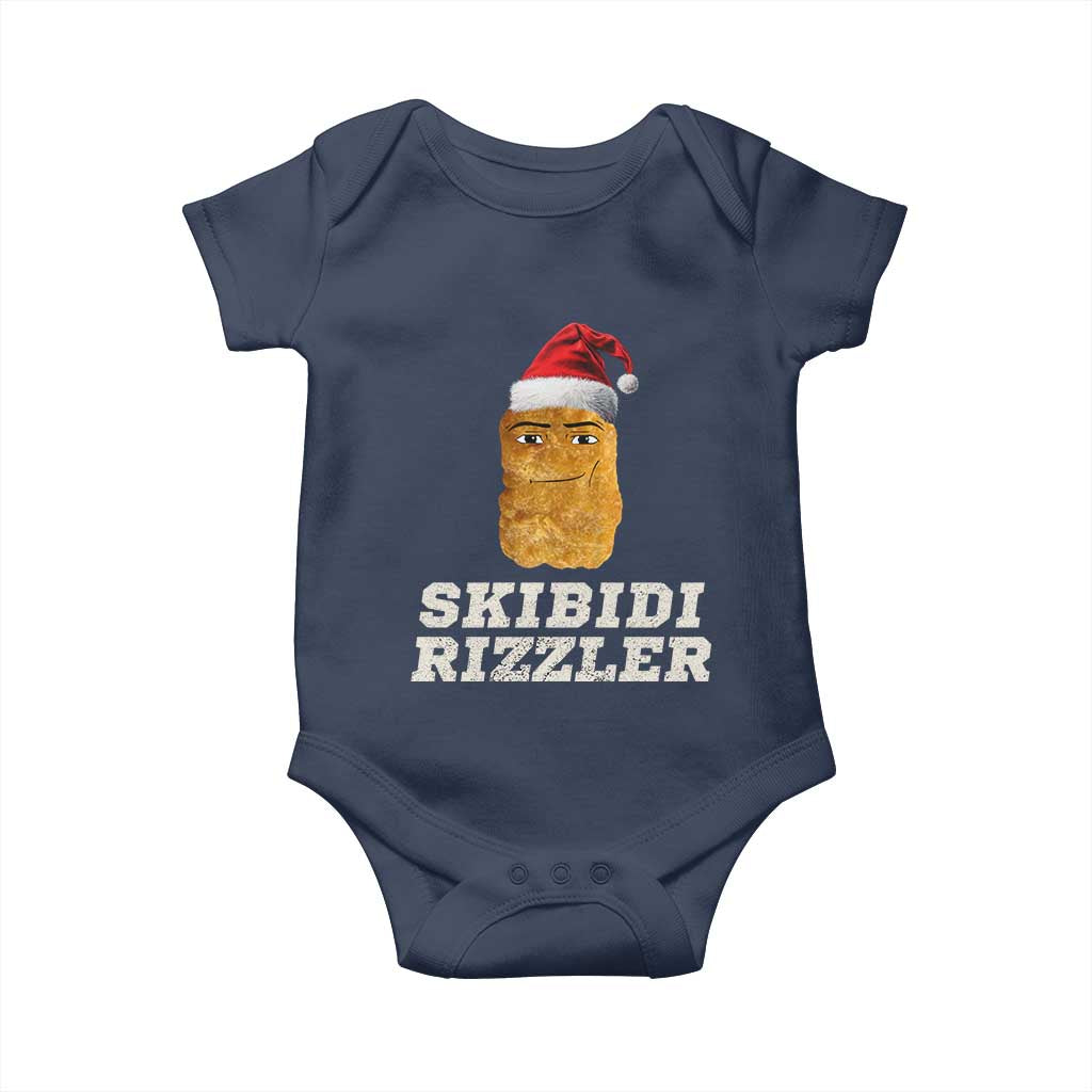 Christmas Skibidi Toilet Rizzler Baby Onesie Meme Funny Memes Brainrot Rizz TS10 Navy Print Your Wear