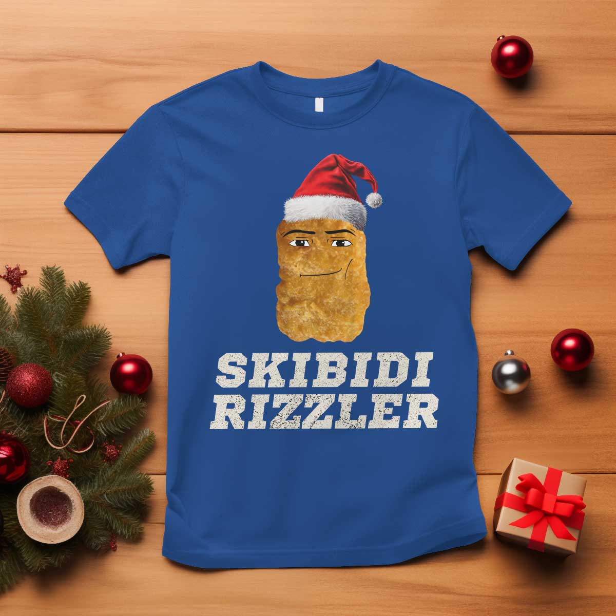Christmas Skibidi Toilet Rizzler T Shirt Meme Funny Memes Brainrot Rizz TS10 Royal Blue Print Your Wear