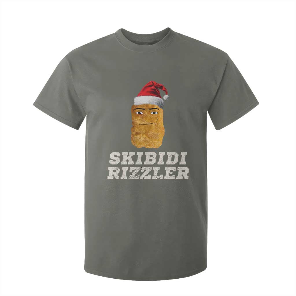 Christmas Skibidi Toilet Rizzler T Shirt For Kid Meme Funny Memes Brainrot Rizz TS10 Military Green Print Your Wear