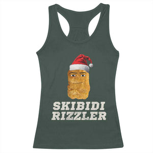 Christmas Skibidi Toilet Rizzler Racerback Tank Top Meme Funny Memes Brainrot Rizz TS10 Dark Forest Green Print Your Wear
