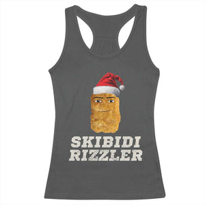 Christmas Skibidi Toilet Rizzler Racerback Tank Top Meme Funny Memes Brainrot Rizz TS10 Dark Heather Print Your Wear