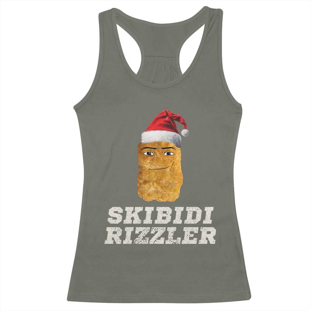Christmas Skibidi Toilet Rizzler Racerback Tank Top Meme Funny Memes Brainrot Rizz TS10 Military Green Print Your Wear