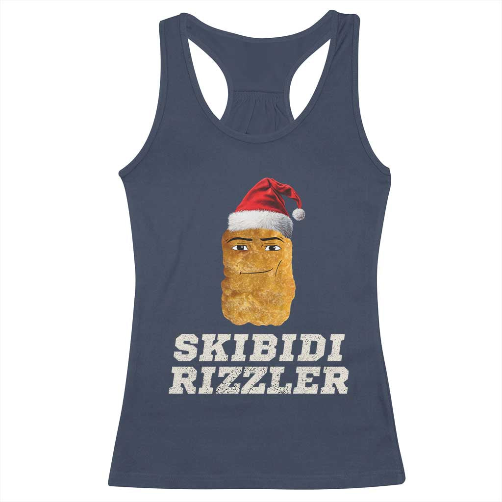 Christmas Skibidi Toilet Rizzler Racerback Tank Top Meme Funny Memes Brainrot Rizz TS10 Navy Print Your Wear