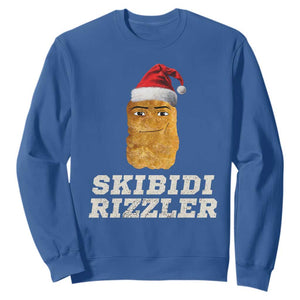 Christmas Skibidi Toilet Rizzler Sweatshirt Meme Funny Memes Brainrot Rizz TS10 Royal Blue Print Your Wear