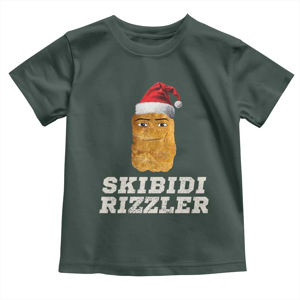 Christmas Skibidi Toilet Rizzler Toddler T Shirt Meme Funny Memes Brainrot Rizz TS10 Dark Forest Green Print Your Wear