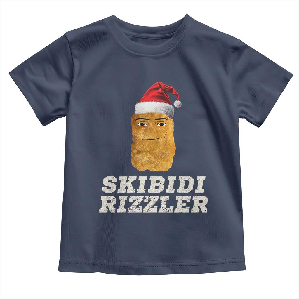 Christmas Skibidi Toilet Rizzler Toddler T Shirt Meme Funny Memes Brainrot Rizz TS10 Navy Print Your Wear