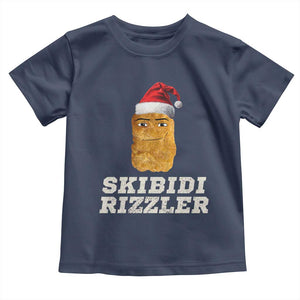 Christmas Skibidi Toilet Rizzler Toddler T Shirt Meme Funny Memes Brainrot Rizz TS10 Navy Print Your Wear
