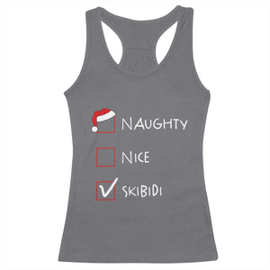 Nice Naughty Skibidi List Santa Claus Sarcastic Racerback Tank Top TS10 Charcoal Print Your Wear