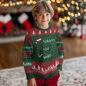Nice Naughty Skibidi List Santa Claus Sarcastic Ugly Christmas Sweater TS10 Christmas Print Your Wear