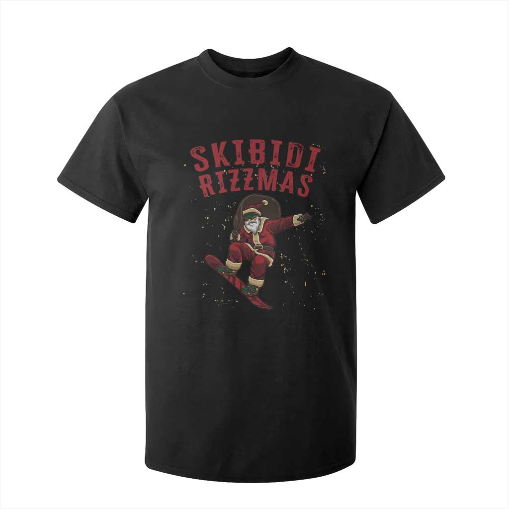 Skibidi Rizzmas Christmas T Shirt For Kid Rizz Santa Claus Skater Skateboard Skateboarder Kid Cool TS10 Black Print Your Wear
