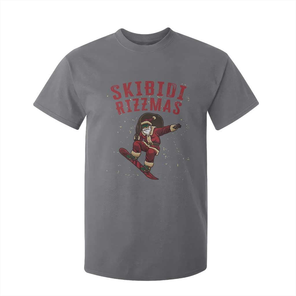 Skibidi Rizzmas Christmas T Shirt For Kid Rizz Santa Claus Skater Skateboard Skateboarder Kid Cool TS10 Charcoal Print Your Wear